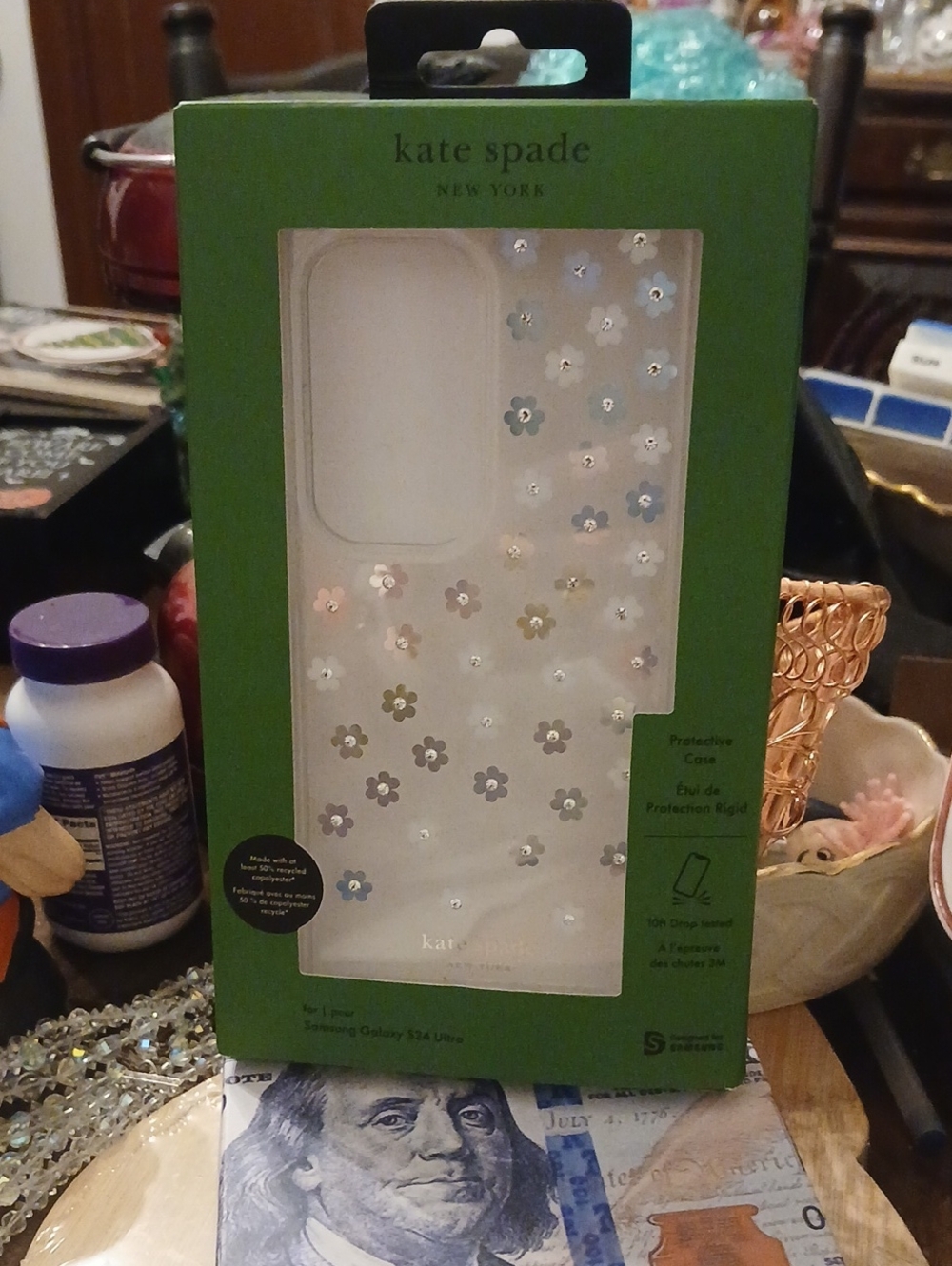 kate spade New York Clear Floral Phone Case with Multicolor Blossoms